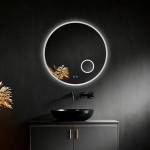 מראת לד עגולה+ הגדלה FLASH